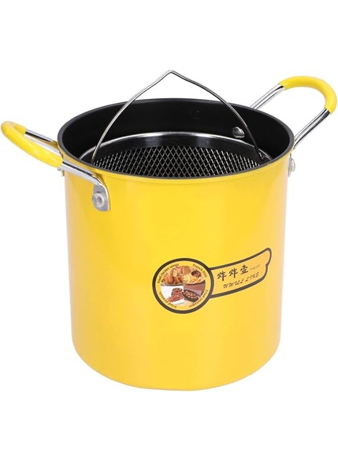 Japanese Deep Fryer Pot, 3L Stainless Steel Frying Pot with Oil Filter Rack Lid, Silicone Handle, Non Stick Coating, Home Kitchen - Image 2